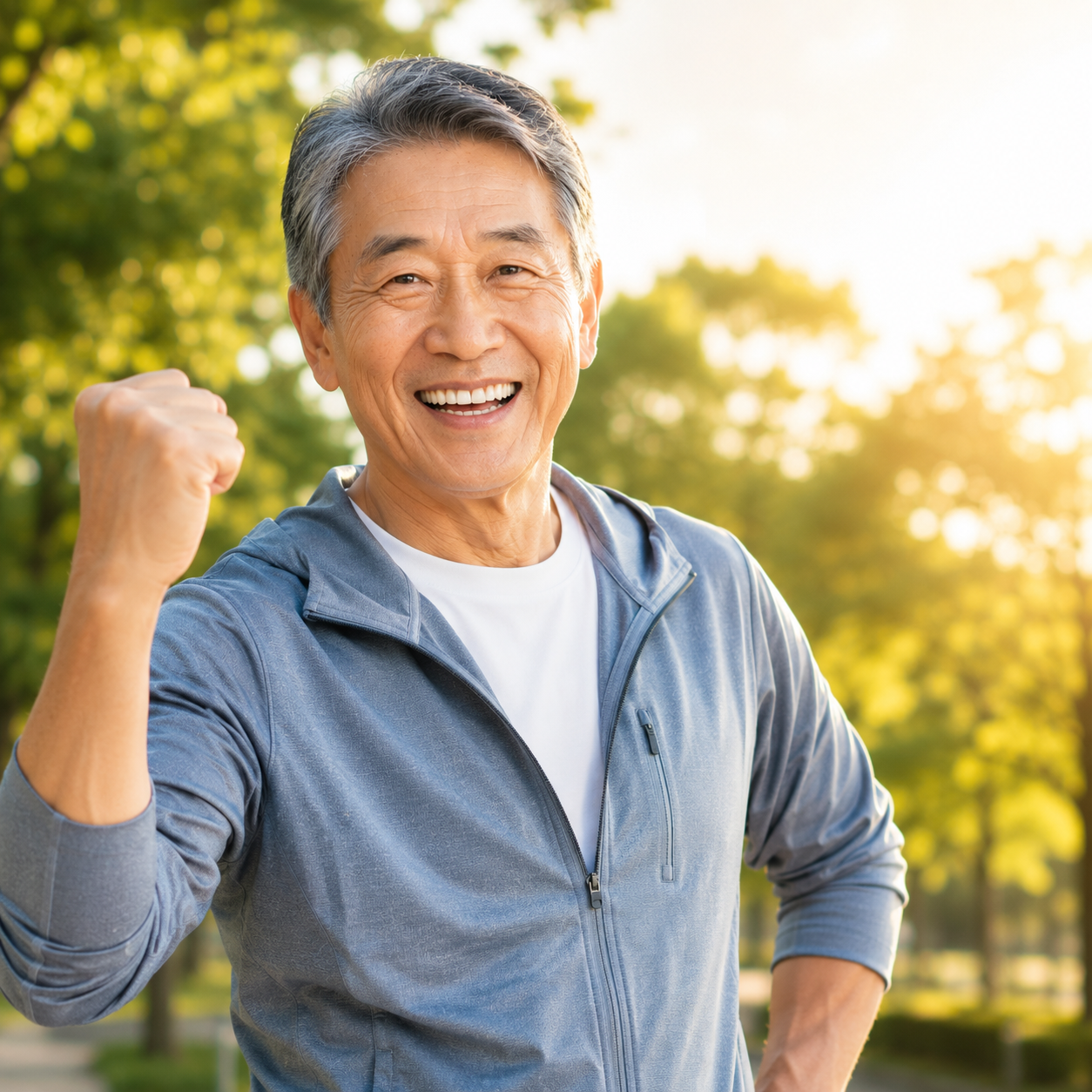 笑顔の高齢男性