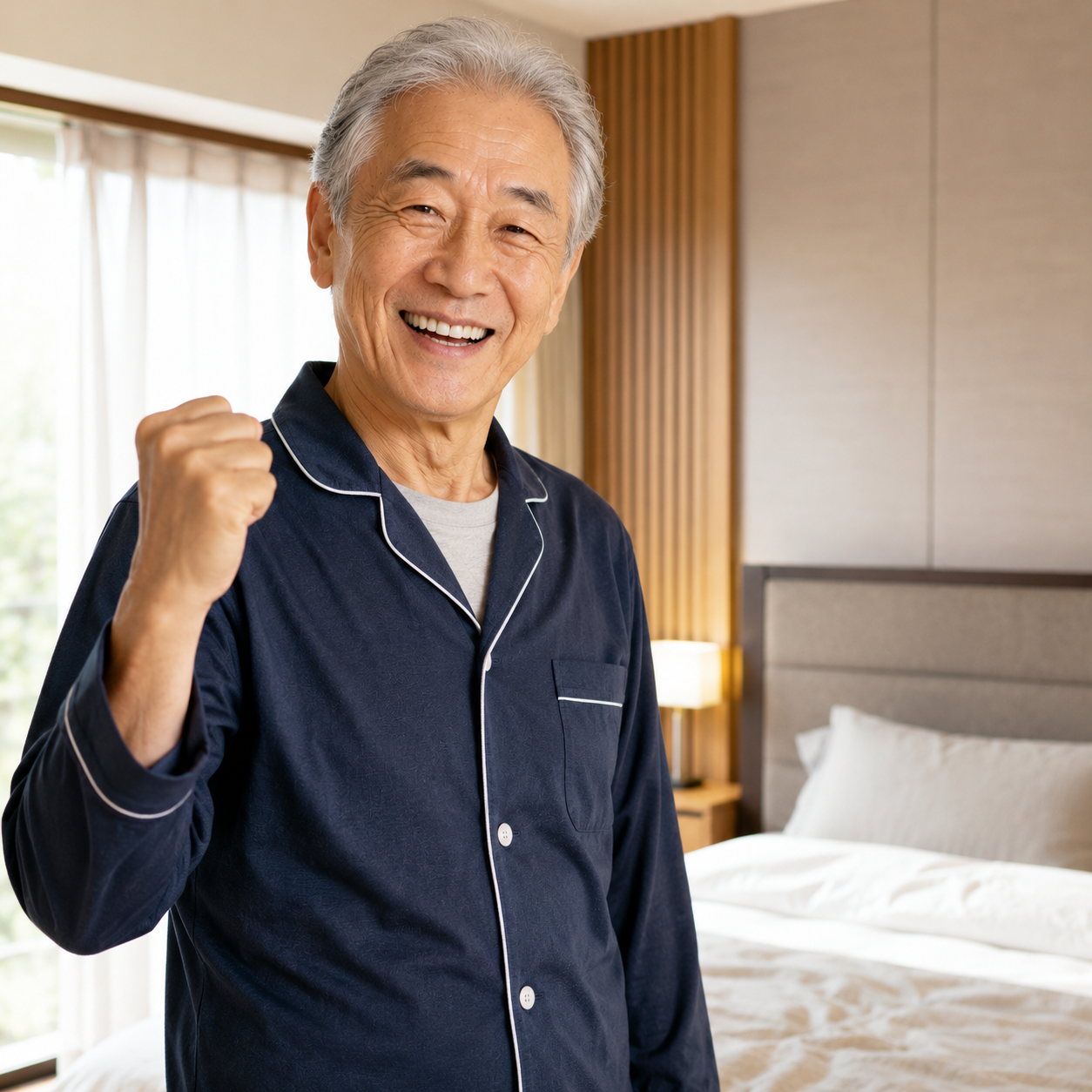 集中する男性